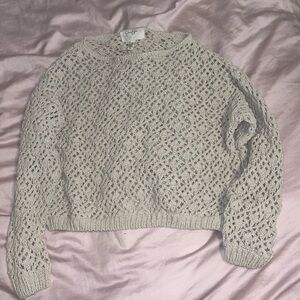 Jessica Simpson crochet beige sweater size XS